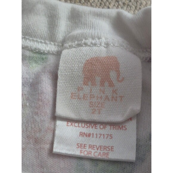 Pink elephant organic cotton floral pjs size 2T - Picture 4 of 5